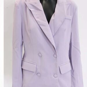 STYLEWE Purple Double-Breasted Blazer